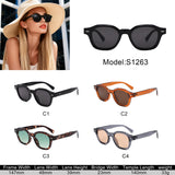 S1263 - Retro Square Round Thick Frame Sunglasses - Iris Fashion