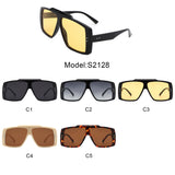 S2128 - Square Retro Flat Top Vintage Inspired Fashion Wholesale Sunglasses