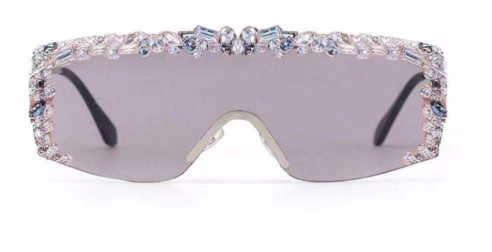Women Flat Top Rectangle Rhinestone Fashion Sunglasses - Iris Fashion Inc. | Wholesale Sunglasses and Glasses