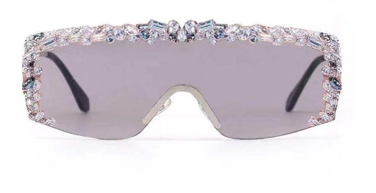 Women Flat Top Rectangle Rhinestone Fashion Sunglasses - Iris Fashion Inc. | Wholesale Sunglasses and Glasses