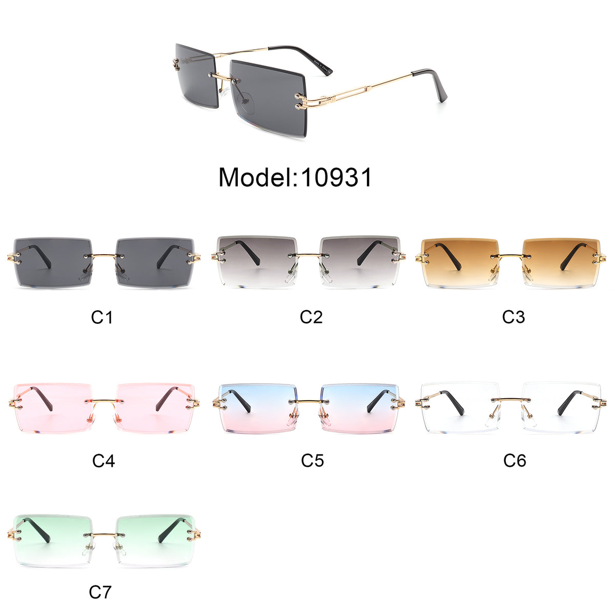 Wholesale Retro Geometric PC Square Full Frame Glasses