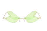 W2018 - Rimless Dragonfly Wing Shape Tinted Party Fashion Sunglasses