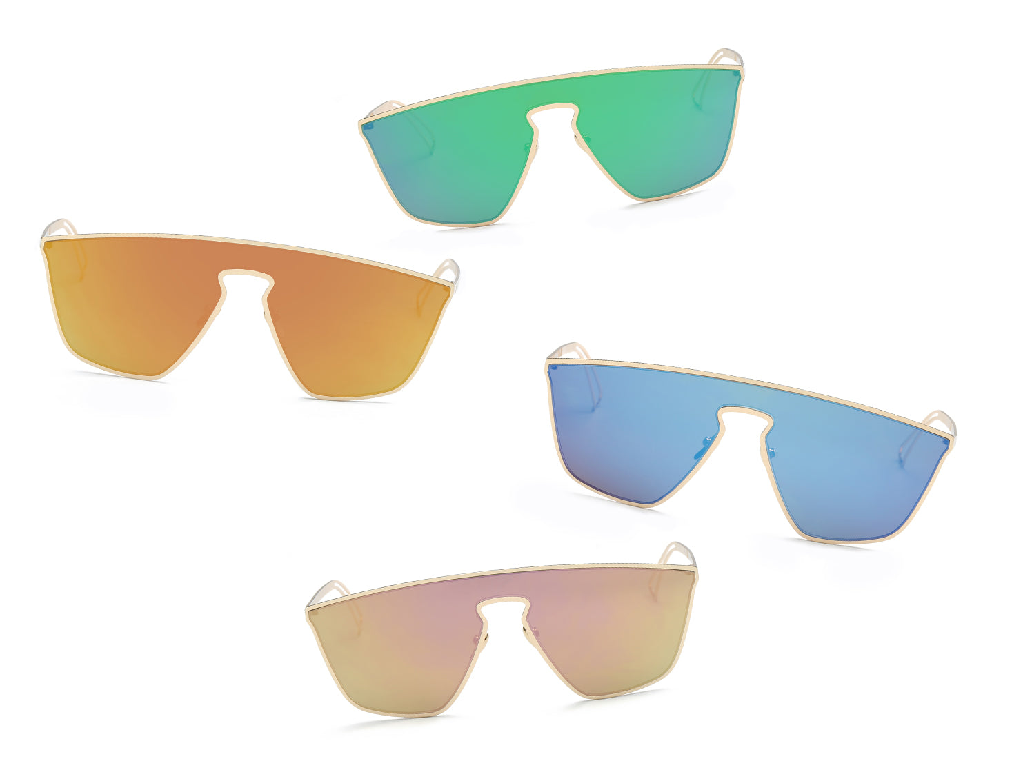 S2030 - Women Square Futuristic Flat Lens Sunglasses - Iris Fashion Inc. | Wholesale Sunglasses and Glasses