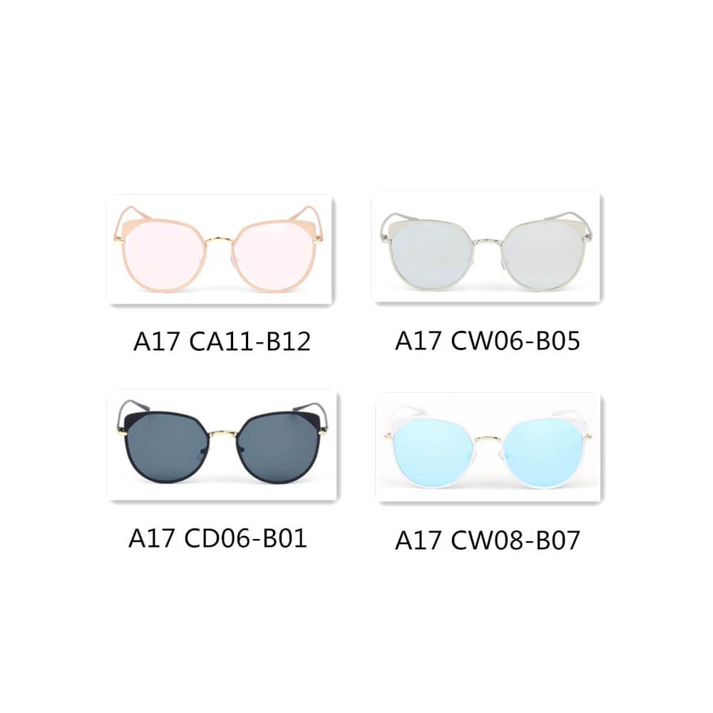 A17 Women's Flat Lens Metal Frame Cat Eye Sunglasses - Iris Fashion Inc. | Wholesale Sunglasses and Glasses