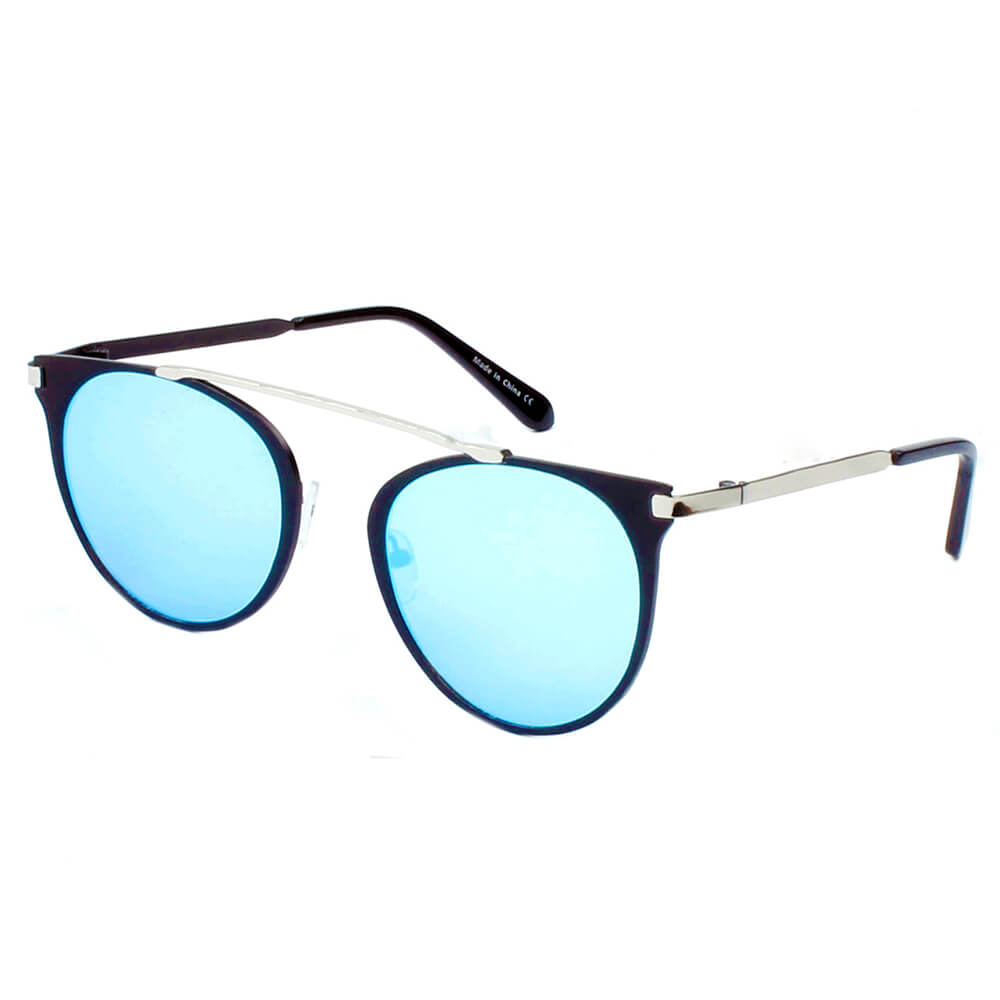 A18 Modern Horn Rimmed Metal Frame Round Sunglasses - Iris Fashion Inc. | Wholesale Sunglasses and Glasses