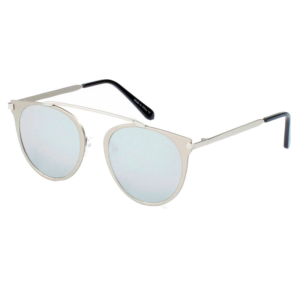 A18 Modern Horn Rimmed Metal Frame Round Sunglasses - Iris Fashion Inc. | Wholesale Sunglasses and Glasses
