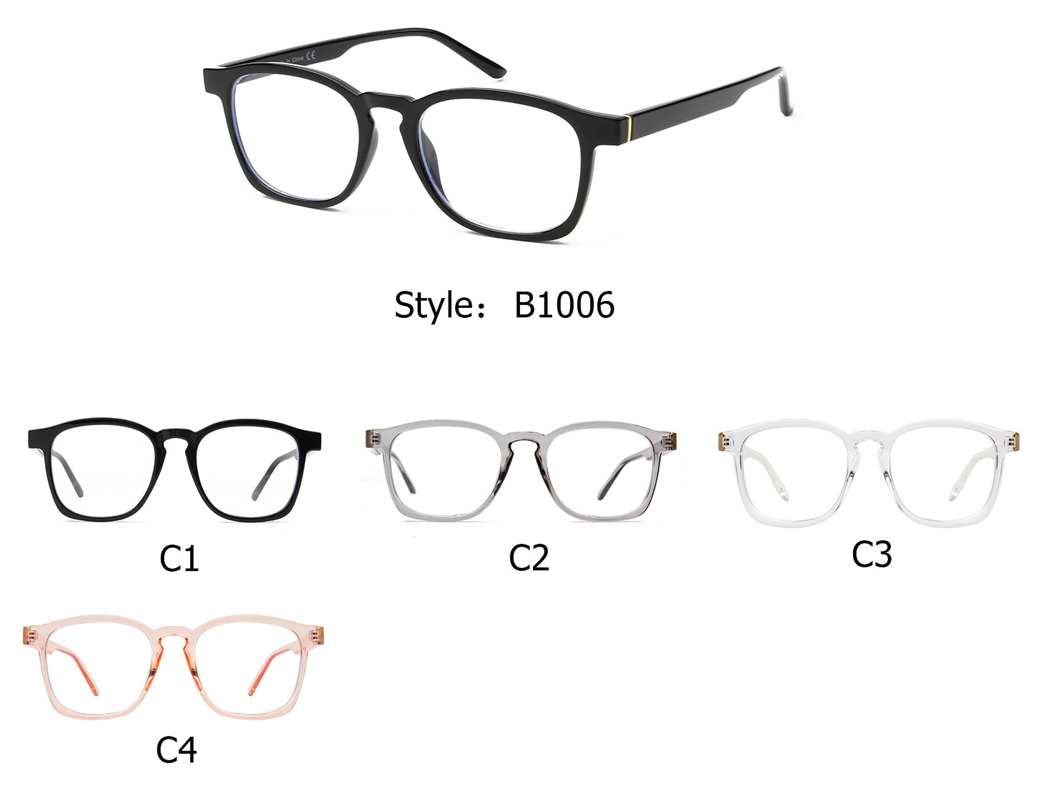 B1006 - Classic Square Blue Light Blocker Fashion Glasses - Iris Fashion Inc. | Wholesale Sunglasses and Glasses