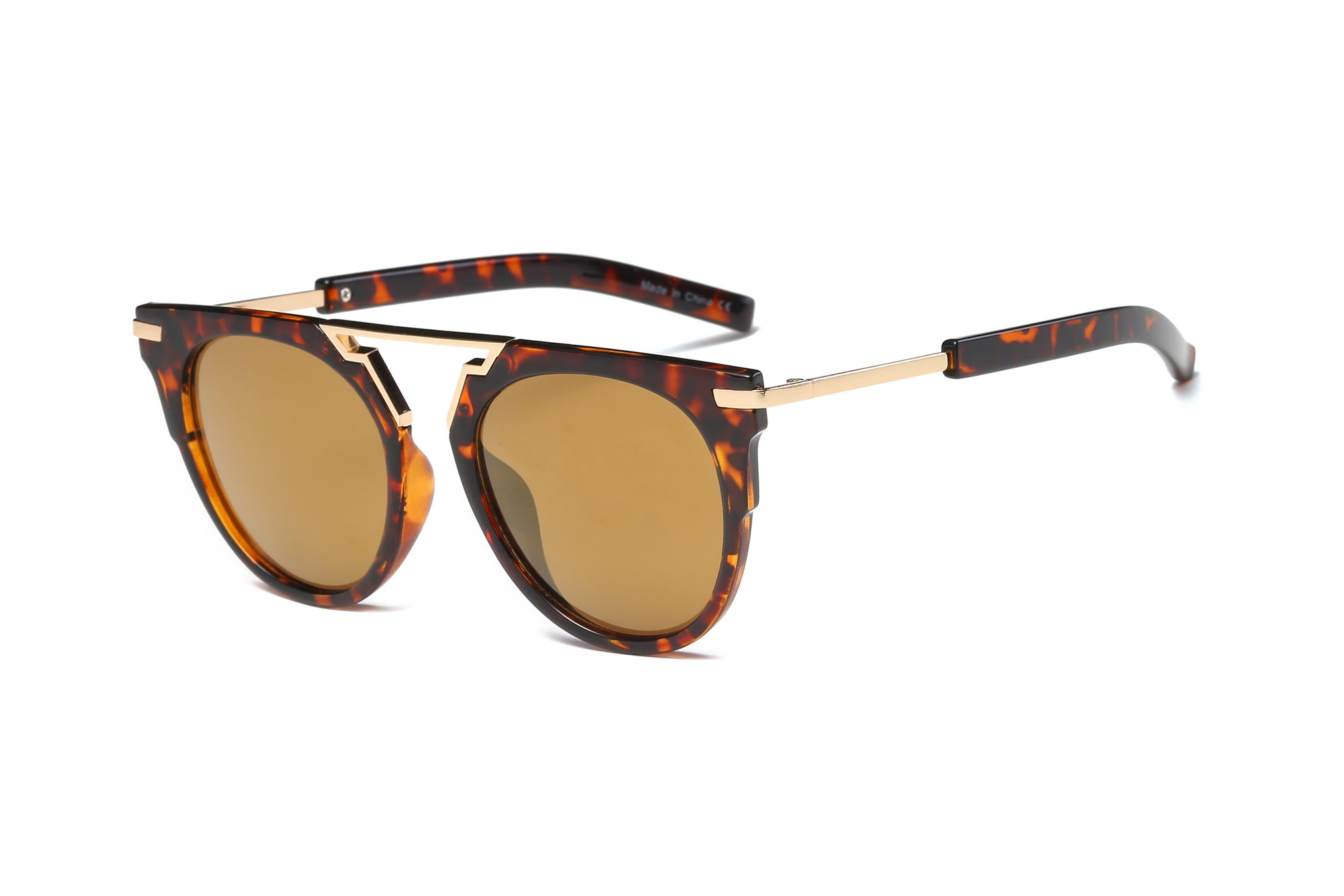 S2004 - Unisex Fashion Brow-Bar Round Sunglasses - Iris Fashion Inc. | Wholesale Sunglasses and Glasses