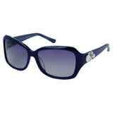 B6724 Polarized Rectangular Sunglasses w/ Floral Detail - Iris Fashion Inc. | Wholesale Sunglasses and Glasses
