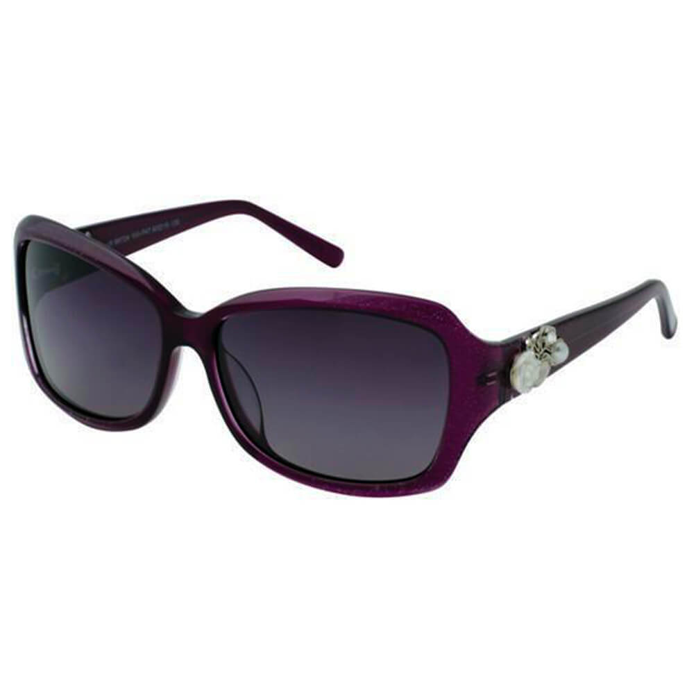 B6724 Polarized Rectangular Sunglasses w/ Floral Detail - Iris Fashion Inc. | Wholesale Sunglasses and Glasses