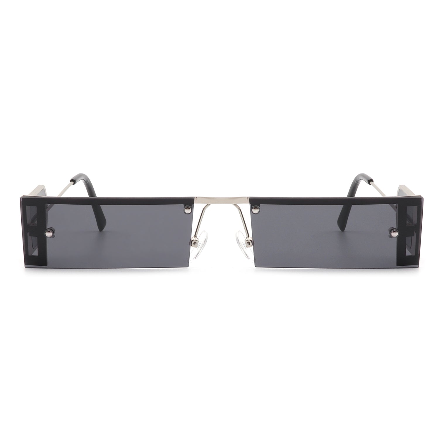 HJ3012 - Rectangle Retro Narrow Slim Flat Top Tinted Fashion Vintage Sunglasses