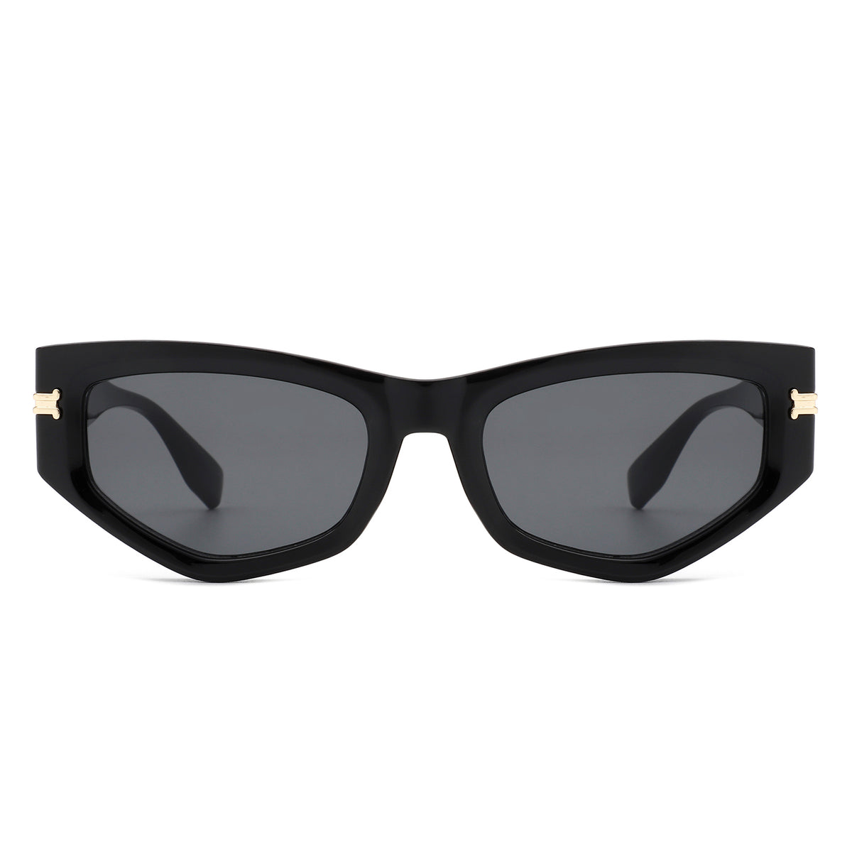 HS1116 - Geometric Rectangle Fashion Narrow Irregular Cat Eye Sunglasses