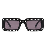 HS1122 - Rectangle Irregular Frame Retro Fashion Square Sunglasses