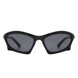 HS1153 - Rectangle Sport Shades Geometric Wrap Around Sunglasses