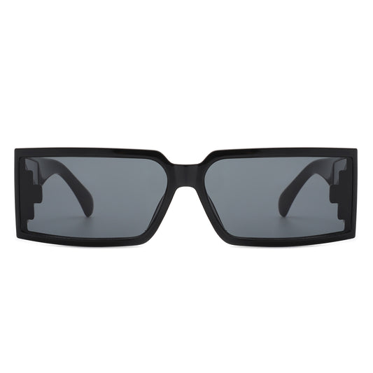 HS2128 - Rectangle Retro Chunky Square Wrap Around Wholesale Sunglasses