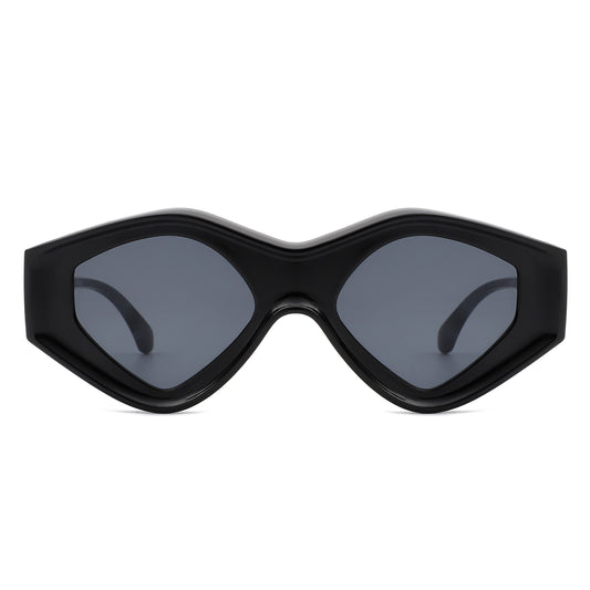 HS1119 - Geometric Triangle Irregular Bold Futuristic Fashion Sunglasses