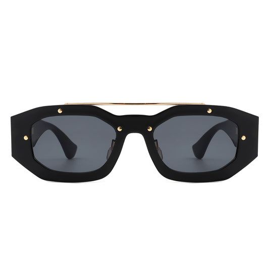 HS3013 - Geometric Retro Irregular Brow-Bar Square Fashion Wholesale Sunglasses