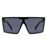 HS2103 - Oversize Retro Square Flat Top Tinted Fashion Women Sunglasses