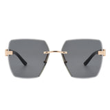 HW2018 - Oversize Rimless Square Women Frameless Fashion Sunglasses