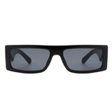 HS2001-1 - Rectangle Retro Narrow Slim Flat Lens Sunglasses