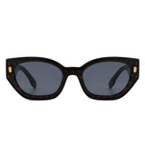 HS2067 - Geometric Retro Round Irregular Narrow Cat Eye Sunglasses