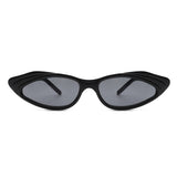 HS2021 - Retro Vintage Slim Narrow Oval Cat Eye Fashion Sunglasses