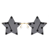 XX701-1 - Rimless Star Shape Pentagram Colorful Transparent Party Wholesale Sunglasses