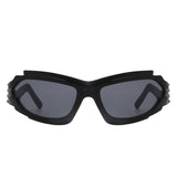 HS2129 - Futuristic Rectangle Geometric Chunky Sport Wrap Around Wholesale Sunglasses