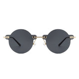 HW2014 - Circle Retro Round Rimless Fashion Tinted Vintage Sunglasses