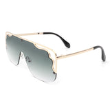 HJ3006 - Square Half Frame Aviator Designer Fashion Sunglasses