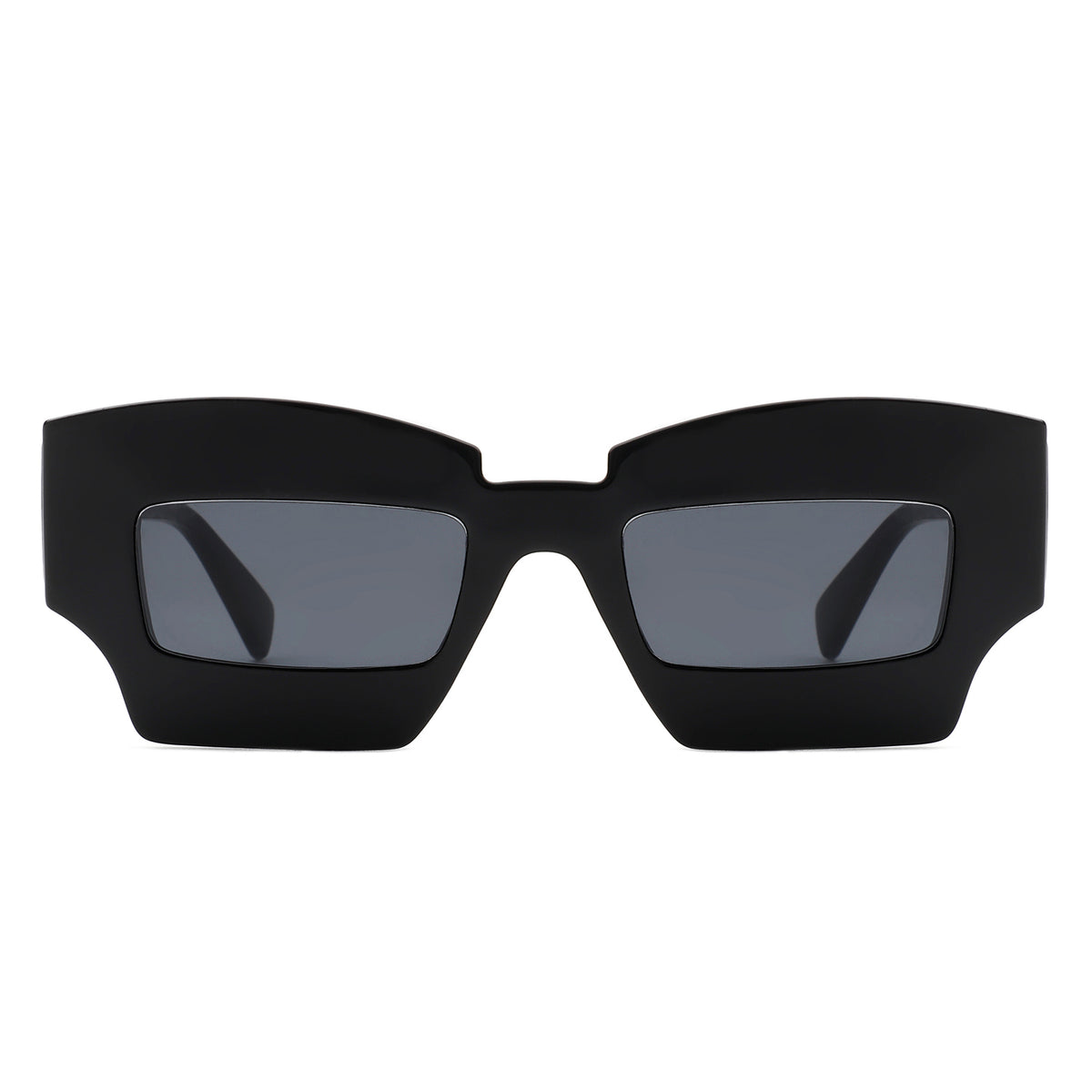 HS1140 - Futuristic Square Chunky Narrow Irregular Tinted Fashion Sunglasses