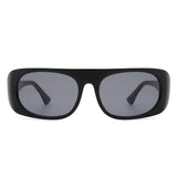 HS1112 - Rectangle Retro Oval Fashion Flat Top Vintage Sunglasses