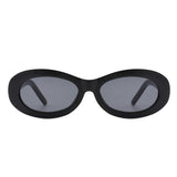 HS1075 - Oval Retro Narrow Small 90s Round Vintage Sunglasses