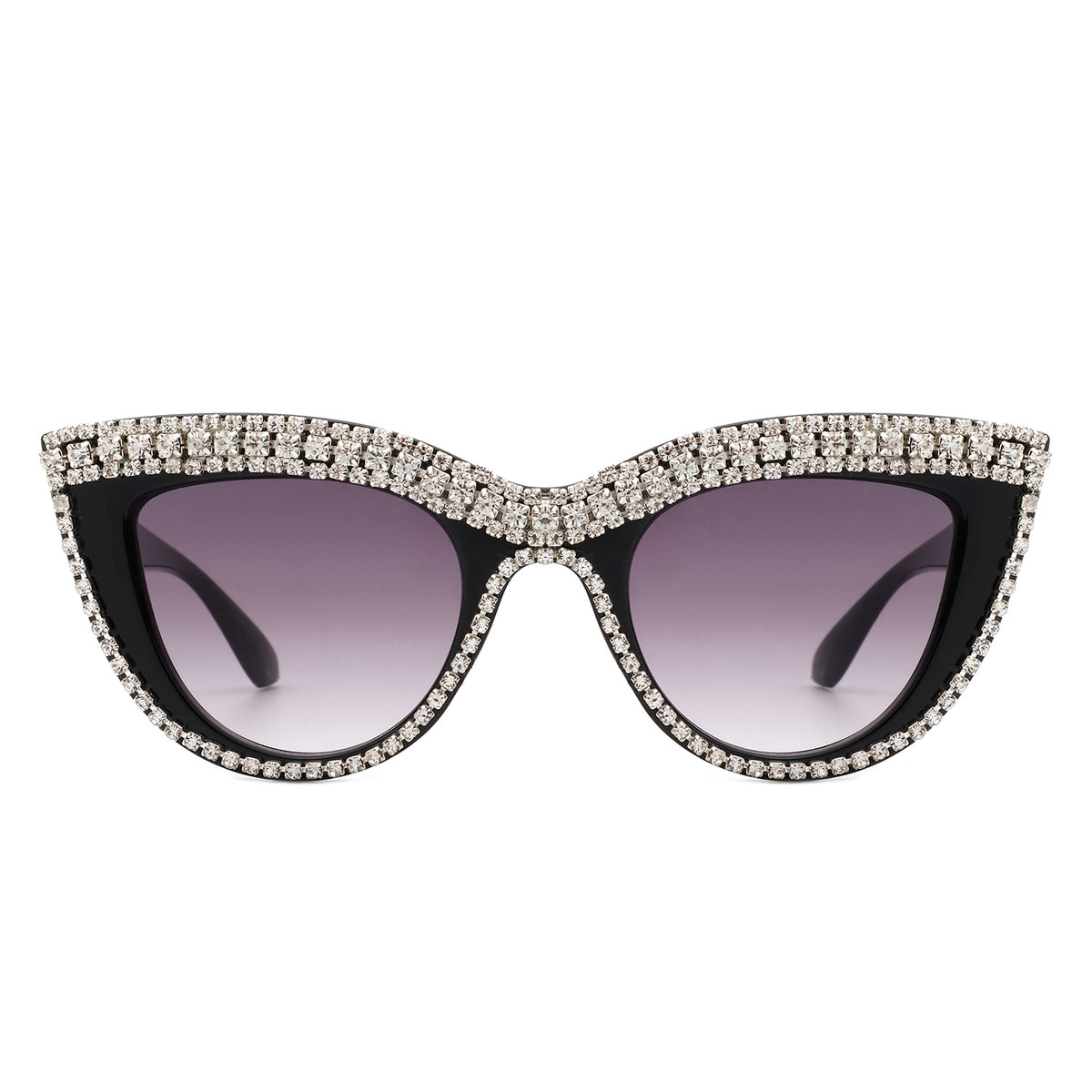 HS2084 - Women Round Fashion Rhinestone Cat Eye Sunglasses