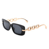HS2110 - Square Modern Chain Link Design Fashion Chic Sunglasses