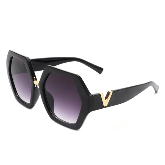 HS2124 - Women Square Fashion Oversize Hexagonal Wholesale Sunglasses