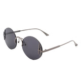 HW3015 - Round Retro Rimless Circle Irregular Frameless Fashion Sunglasses