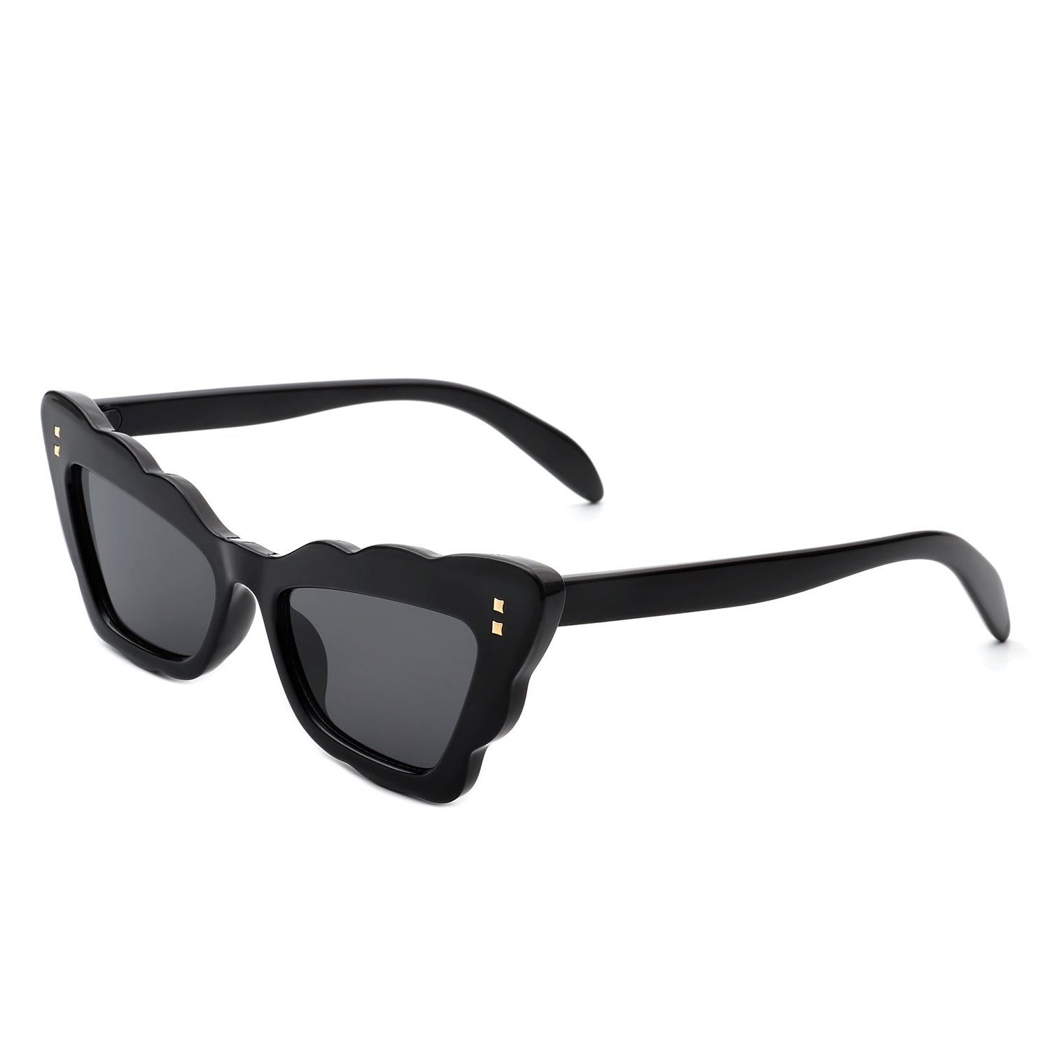 HS1151 - Women Irregular Butterfly Wavy Frame Tinted Fashion Cat Eye Sunglasses