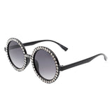 S2114 - Round Fashion Rhinestone Circle Oversize Women Sunglasses