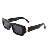 HS2075 - Retro Narrow Rectangle Flat Top Slim Fashion Sunglasses