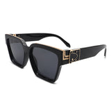 HS3006 - Square Bold Retro Thick Vintage Designer Fashion Sunglasses