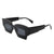 HS1140 - Futuristic Square Chunky Narrow Irregular Tinted Fashion Sunglasses
