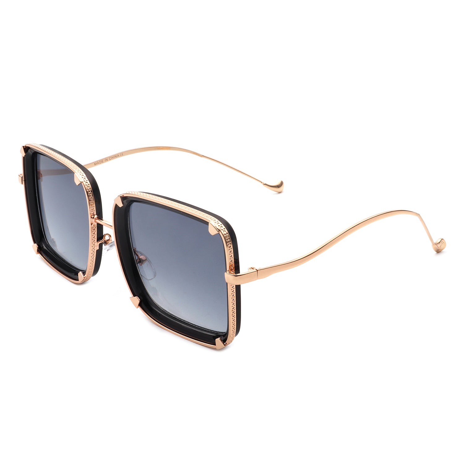 J3012 - Square Oversize Retro Tinted Fashion Women Wholesale Sunglasses