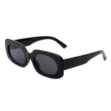 HS1083 - Retro Rectangle Narrow Oval Vintage Square Fashion Sunglasses