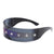 HW1007-1 - Futuristic Shield Star Design Rimless Translucent Monolens Sunglasses