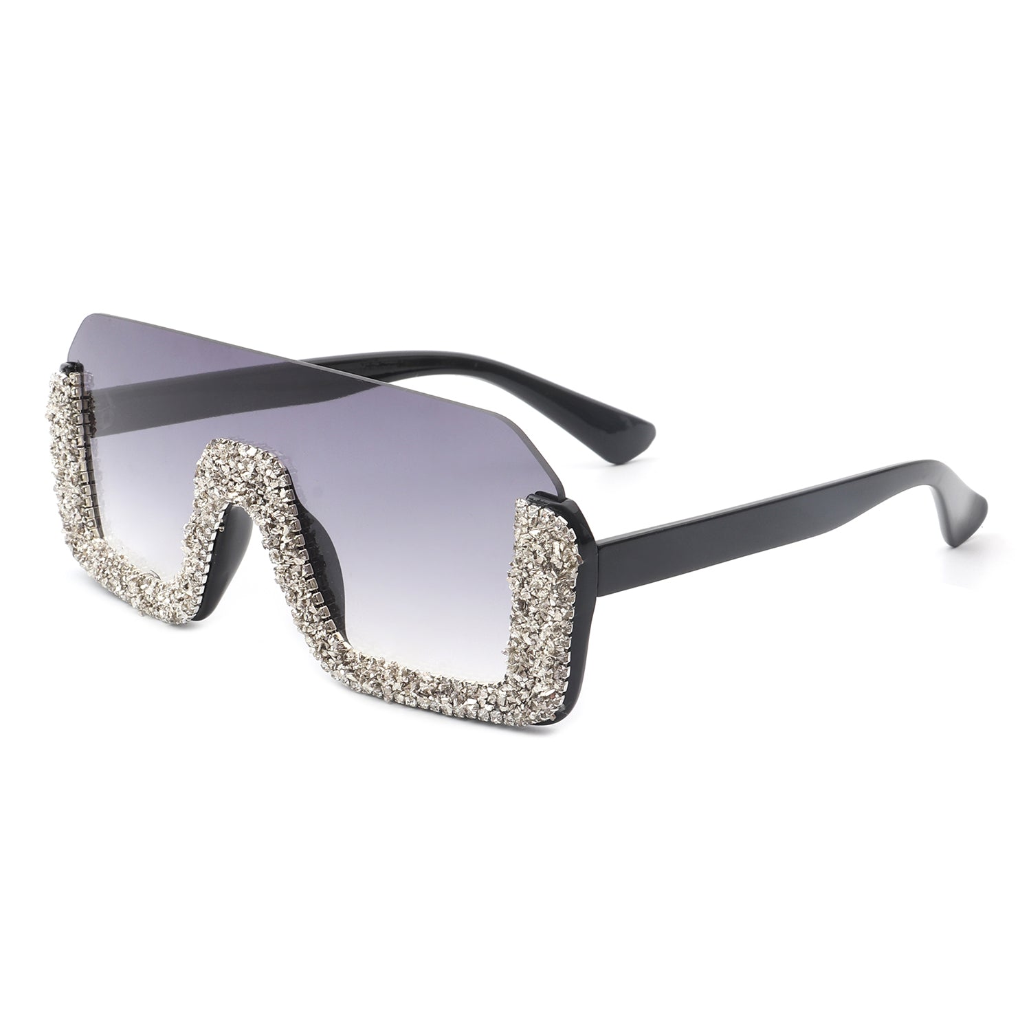 HS3008 - Square Half Frame Retro Oversize Fashion Sunglasses