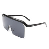 HS2015 - Square Oversize Retro Rimless Flat Top Fashion Sunglasses
