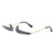 HW2012 - Rimless Decorative Narrow Tinted Checkmark Shape Slim Glasses