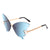 HJ2013-1 - Rimless Oversize Butterfly Tinted Fashion Women Wholesale Sunglasses