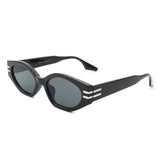 S1174 - Oval Slim Retro Narrow Vintage Cat Eye Fashion Sunglasses